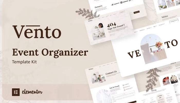 Vento – Event Organizer Elementor Template Kit 1.0.0