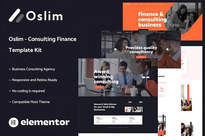 Oslim – Consulting Finance Elementor Template Kit 1.0.0