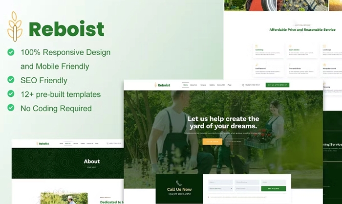 Reboist – Landscape & Gardening Elementor Template Kit 1.0.0