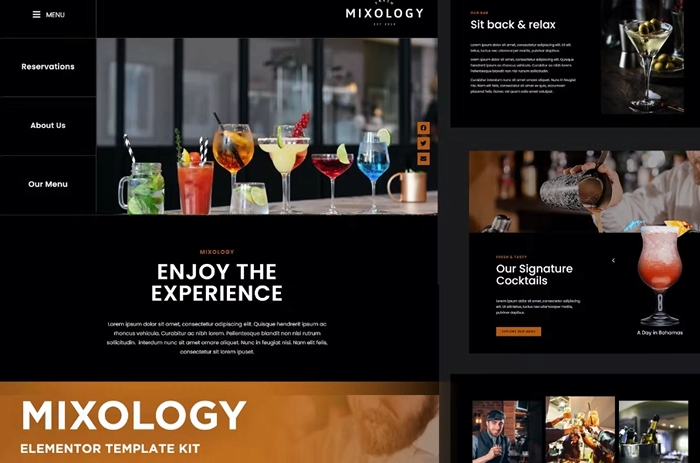 Mixology - Bar & Cocktails Elementor Template Kit 1.0.0