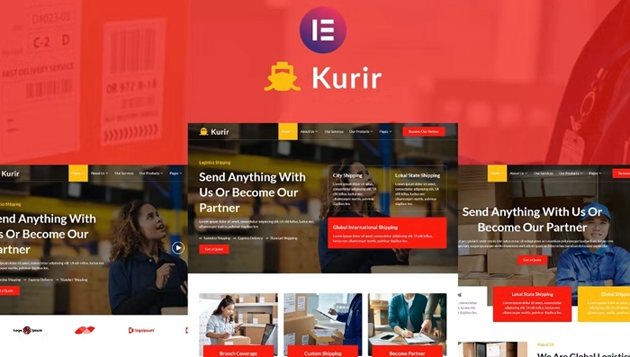 Kurir β Logistics Cargo Shipping Elementor Template Kit 1.0.0