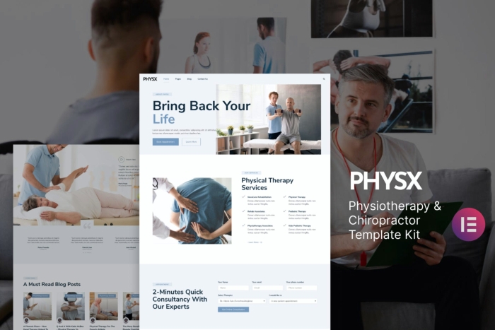 Physx - Physiotherapy & Chiropractor Elementor Template Kit