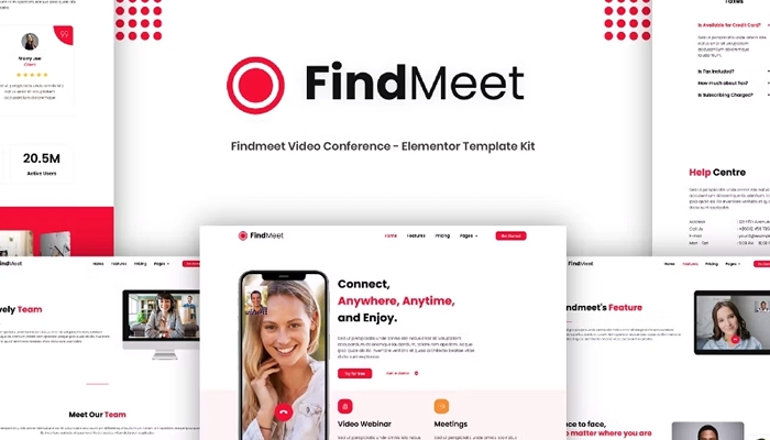 Findmeet - Video Conference Elementor Template Kit 1.0.0