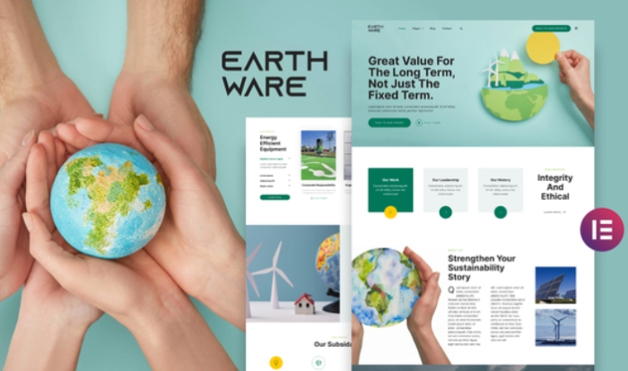 Earthware - Eco Green Renewable Energy Elementor Template Kit