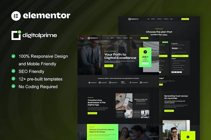 DigitalPrime – Digital Agency Elementor Template Kit 1.0.0