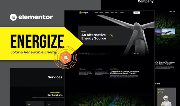 Energize – Solar & Renewable Energy Elementor Template Kit 1.0.0
