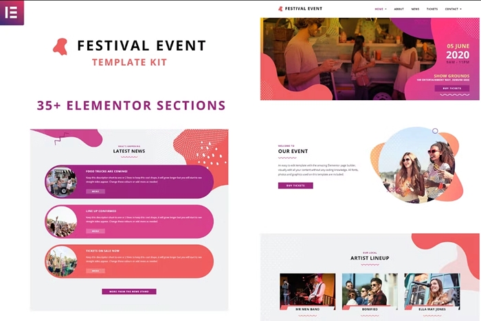 Festival Events – Elementor Template Kit 1.0.0