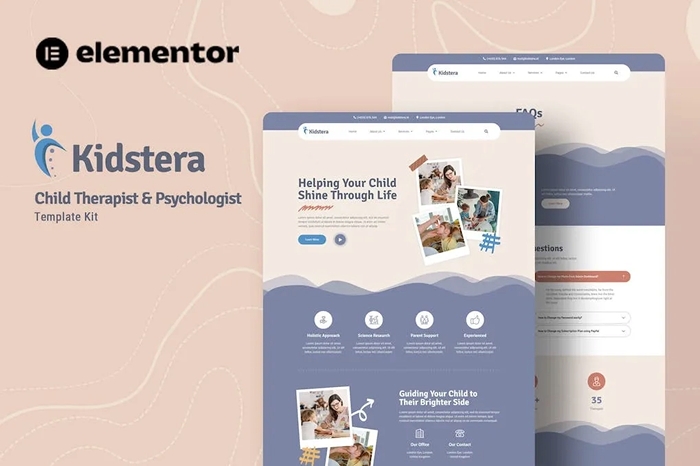 Kidstera – Child Therapist & Psychologist Elementor Template Kit 1.0.0