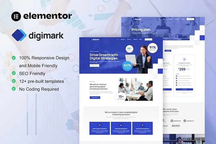 Digimark β Digital Marketing Agency Elementor Pro Template Kit 1.0.0