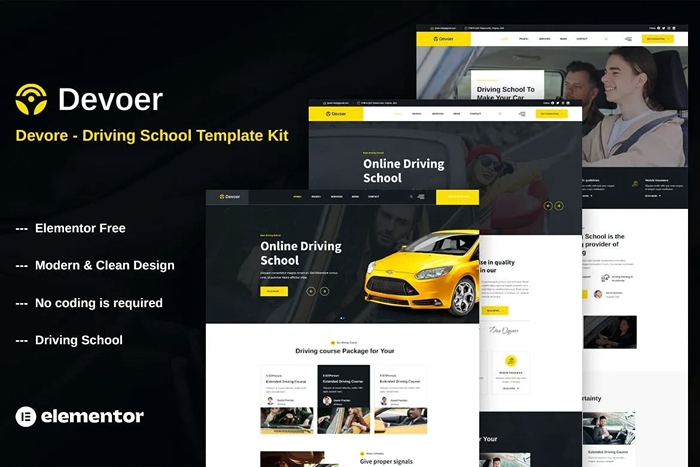Devore – Driving School Elementor Template Kit 1.0.0