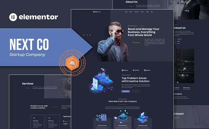 Next Co – Startup Company Elementor Template Kit 1.0.0