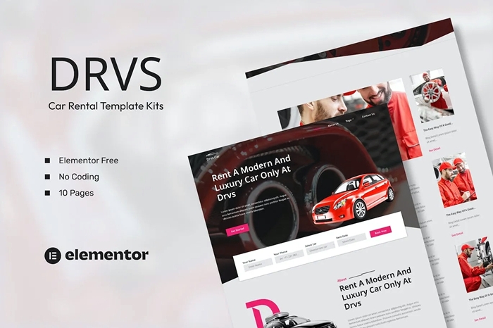 DRVS – Car Rental Elementor Template Kit 1.0.0
