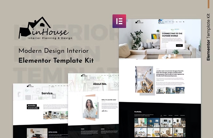 Inhouse – Modern Design Interior Elementor Template Kit 1.0.0