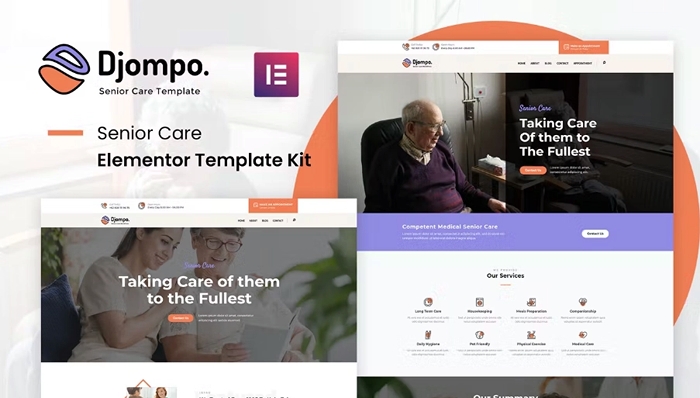 Djompo Kit – Senior Care Elementor Template Kit 1.0.0