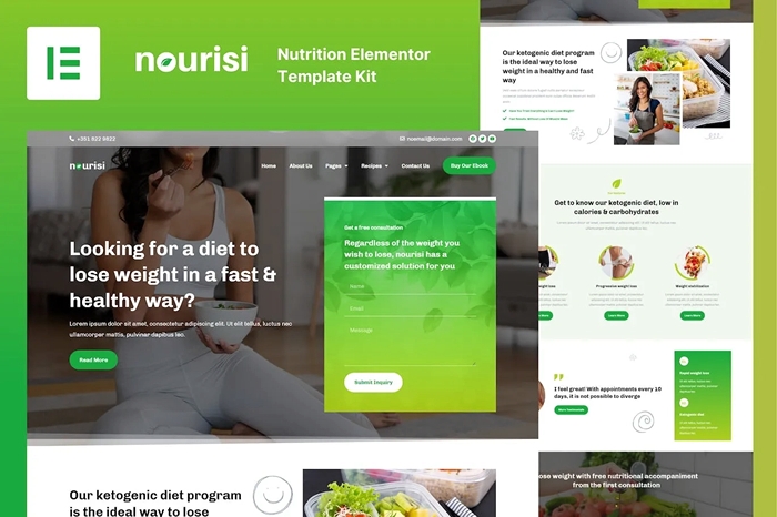 Nourisi – Nutrition Elementor Template Kit 1.0.0
