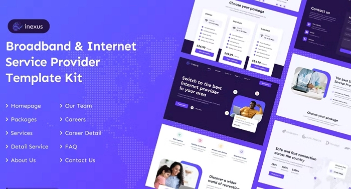 Inexus – Broadband & Internet Service Provider Elementor Template Kit 1.0.0