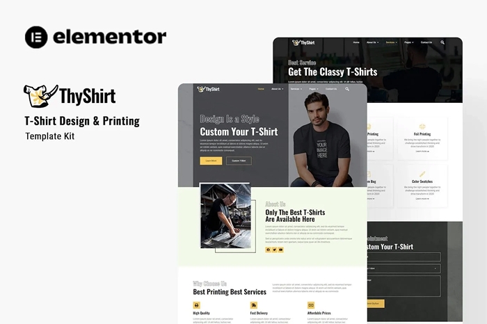 Thyshirt - TShirt Design and Printing Elementor Template Kit 1.0.0