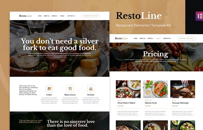 Restoline – Restaurant Elementor Template Kit 1.0.0