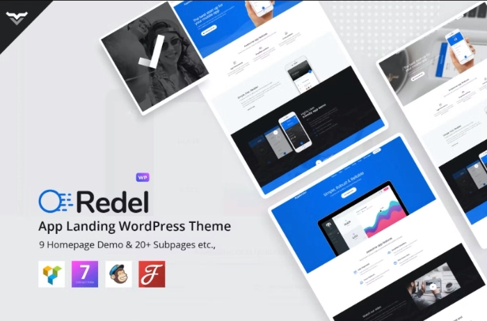 Redel – Responsive App Landing WP Theme 1.7.2