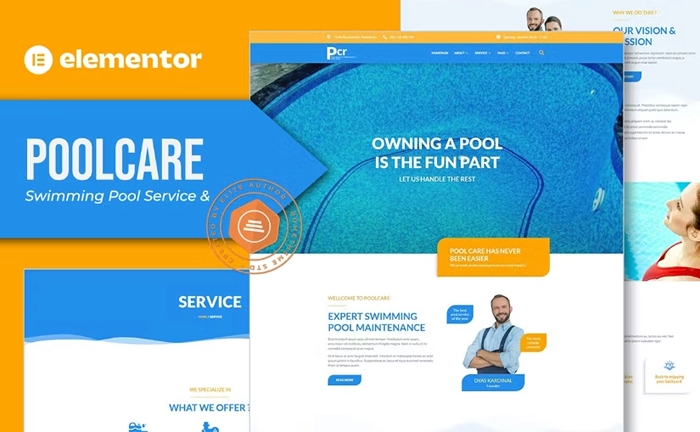 Poolcare - Swimming Pool Service & Maintenance Elementor Template Kit 1.0.0
