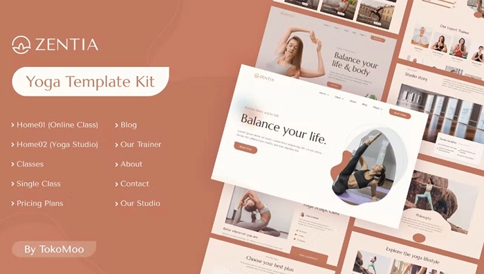 Zentia – Yoga Teacher & Studio Elementor Template Kit 1.0.0
