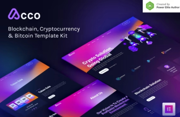 Acco – Blockchain Cryptocurrency & Bitcoin Elementor Template Kit 1.0.0