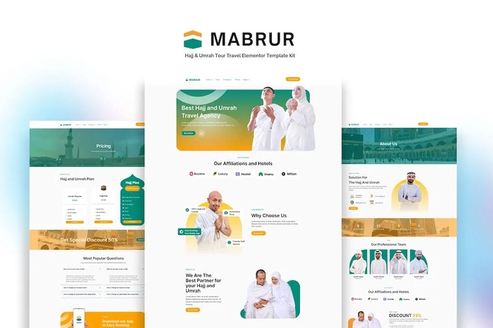 Mabrur – Hajj & Umrah Tour Travel Elementor Template Kit 1.0.0