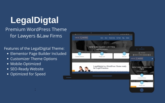 LegalDigital Responsive WordPress Theme 1.0.0