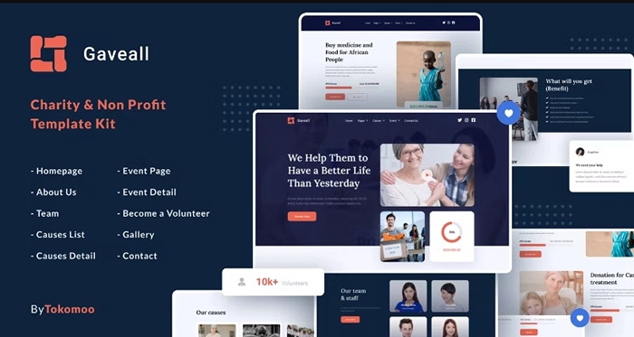 Gaveall – Charity Elementor Template Kit 1.0.0