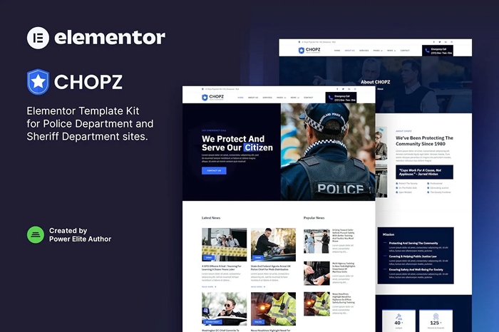 Chopz β Police & Sheriff Department Elementor Template Kit 1.0.0