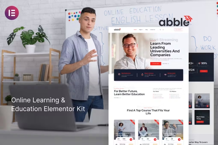 Abble – Online Learning & Education Elementor Kit 1.0.0