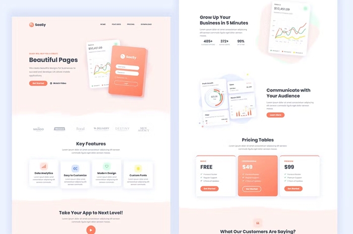 SaaSy – SaaS & App Landing Page Template Kit 1.0.0