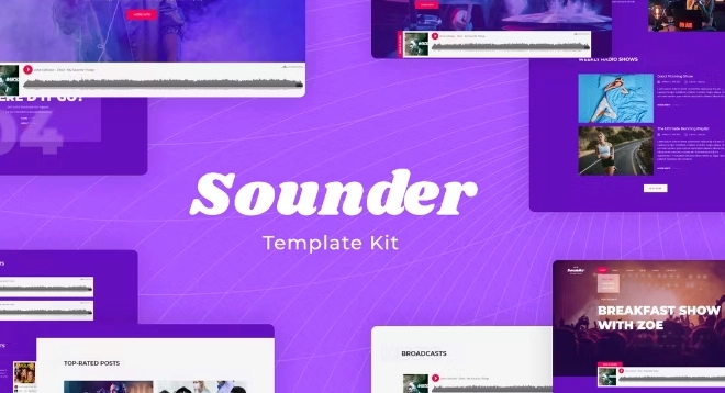 Sounder – Internet Radio & Streaming Elementor Template Kit 1.0.0