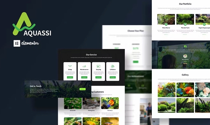 Aquassi – Aquascape Shop Elementor Template Kit 1.0.0