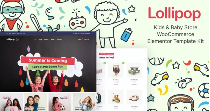 Lollipop – Kids & Baby Store WooCommerce Elementor Template Kit 1.0.0