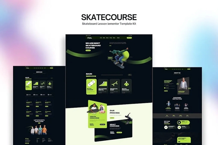 Skatecourse - Skateboard Lesson Elementor Kit 1.0.0