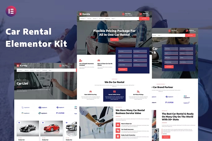 Kareta – Car Rental Services Elementor Template Kit 1.0.0