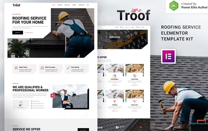 Troof – Roofing Service Elementor Template Kit 1.0.0