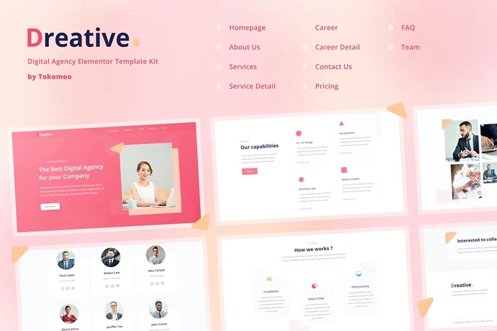 Dreative – Digital Agency Elementor Template Kit 1.0.0