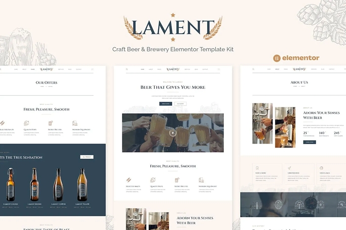 Lament – Craft Beer & Brewery Elementor Template Kit 1.0.0