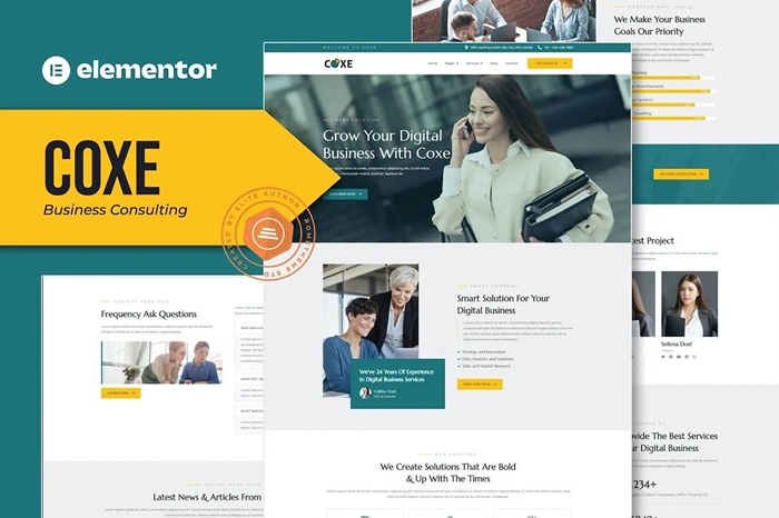 Coxe – Business Consulting Elementor Template Kit 1.0.0