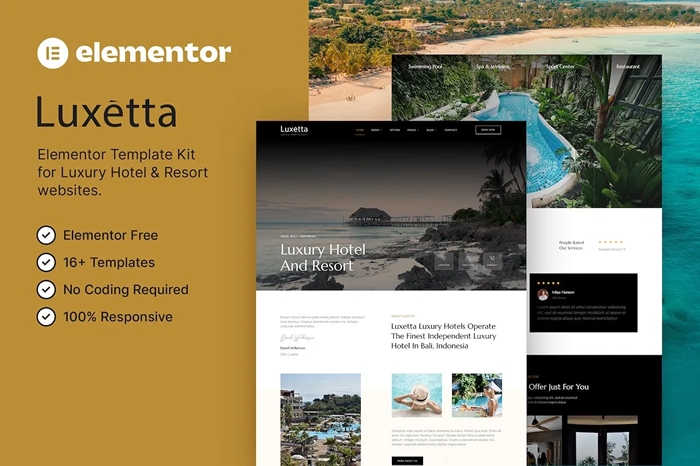 Luxetta – Luxury Hotel & Resort Elementor Template Kit 1.0.0