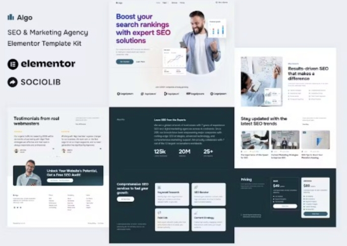 Algo – SEO & Marketing Agency Elementor Template Kit 1.0.0