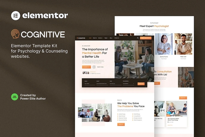 Cognitive – Psychology & Counseling Elementor Template Kit 1.0.0