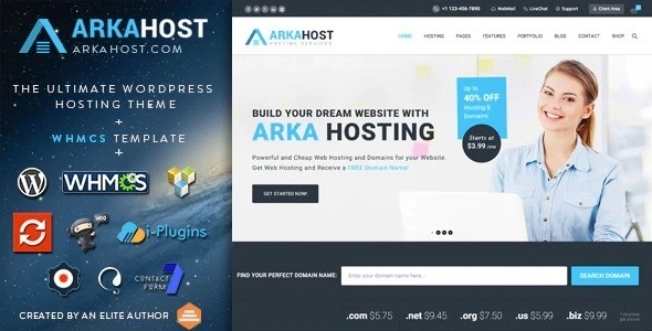 Arka Host – WHMCS Hosting Shop & Corporate Theme 5.4