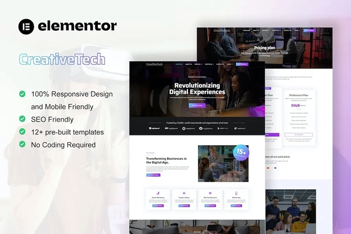 CreativeTech – Digital Marketing Agency Elementor Template Kit 1.0.0
