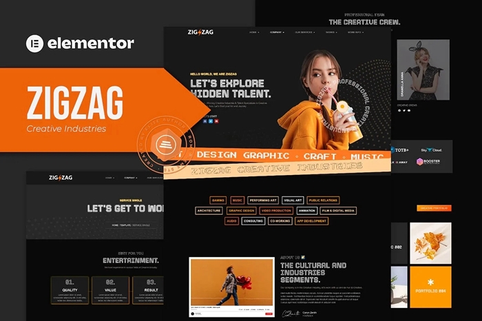 Zigzag - Creative Industries Elementor Template Kit 1.0.0