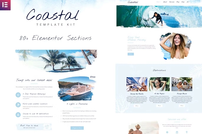 Coastal Travel and Surf Grunge Template Kit 1.0.0