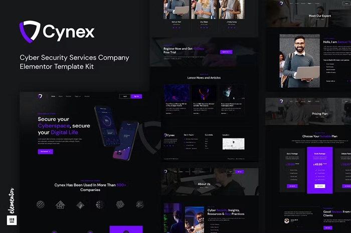Cynex – Cyber Security Services Company Elementor Template Kit 1.0.0