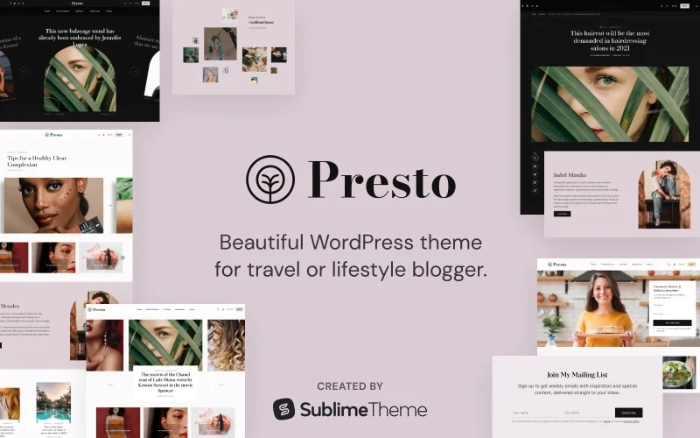 Presto Theme A Fully Responsive Feminine WP Theme 1.0.1